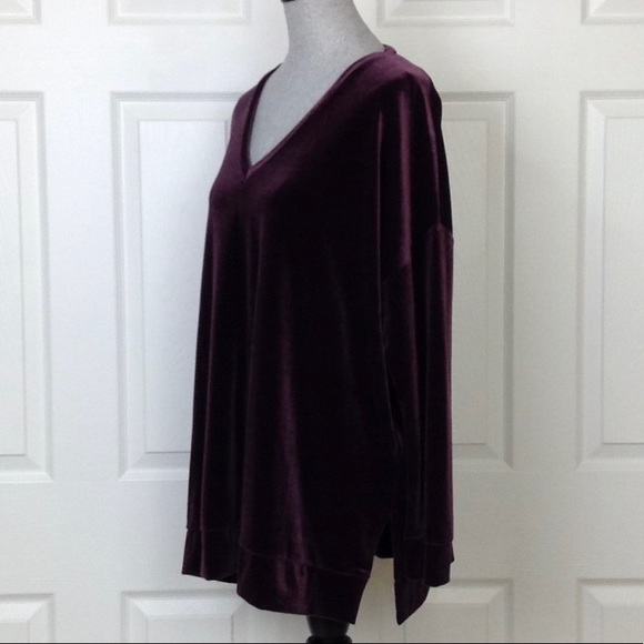 Jones New York Plum Crushed Velvet Top SZ 1X - Picture 2 of 6